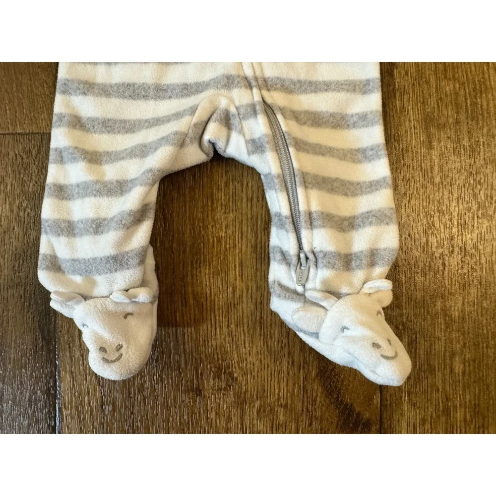 Carters Preemie Baby Boy Sleeper‎ Outfit Fleece Giraffe Reborn Doll Little Loved
